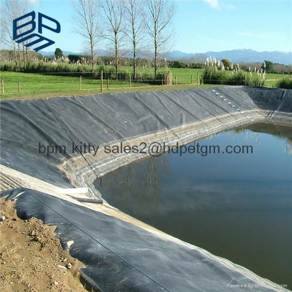 ASTM 0.2mm HDPE Geomembrane Black Color Artificial Lake Pond Liner 2