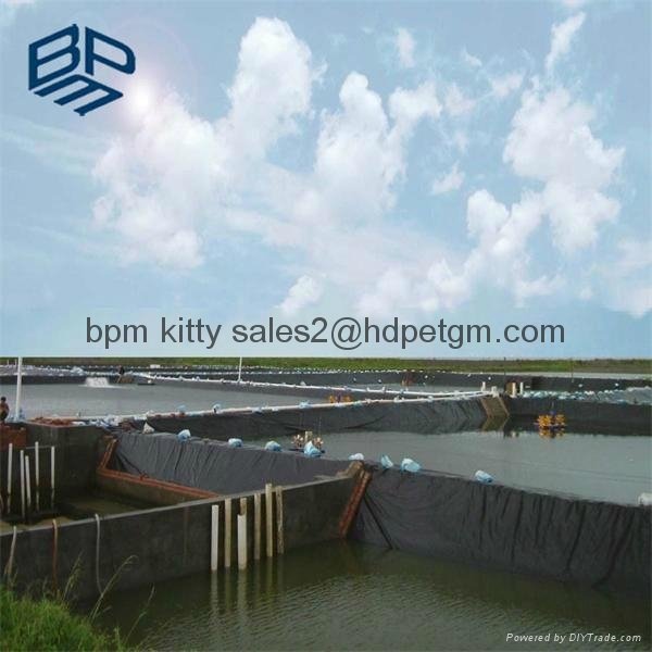 ASTM 0.2mm HDPE Geomembrane Black Color Artificial Lake Pond Liner 3