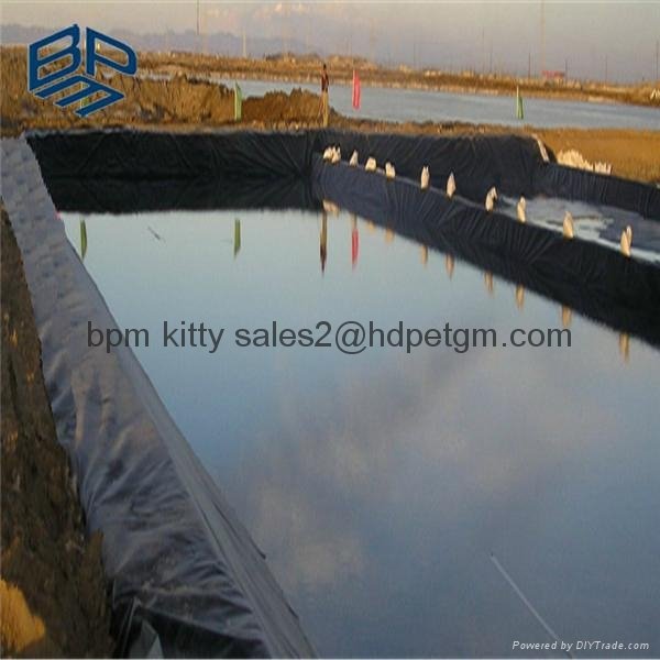 ASTM 0.2mm HDPE Geomembrane Black Color Artificial Lake Pond Liner 4
