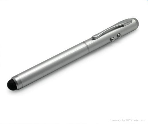 China supplier Promotional 4 in 1 stylus touch pen with LED torch light laser po 1