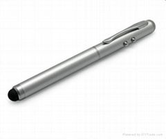 China supplier Promotional 4 in 1 stylus touch pen with LED torch light laser po