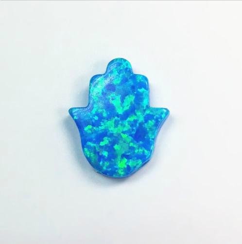 NEFFLY Fashion Jewelry Hamsa Hand of Fatima 11x13mm blue opal pendant 2pcs Free  3