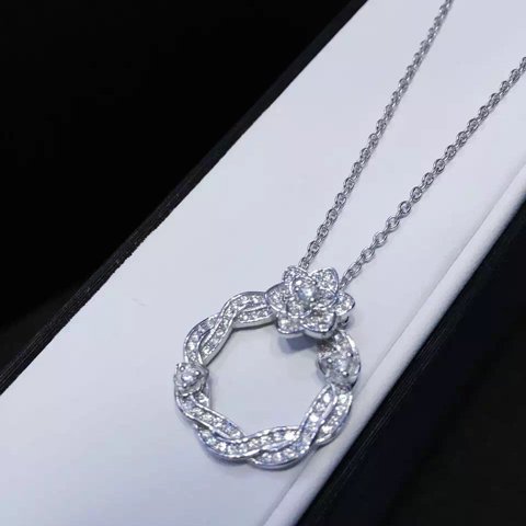NEFFLY Nice Rose flower 925 Sterling Sliver necklace Women Girls For Party&Gift 