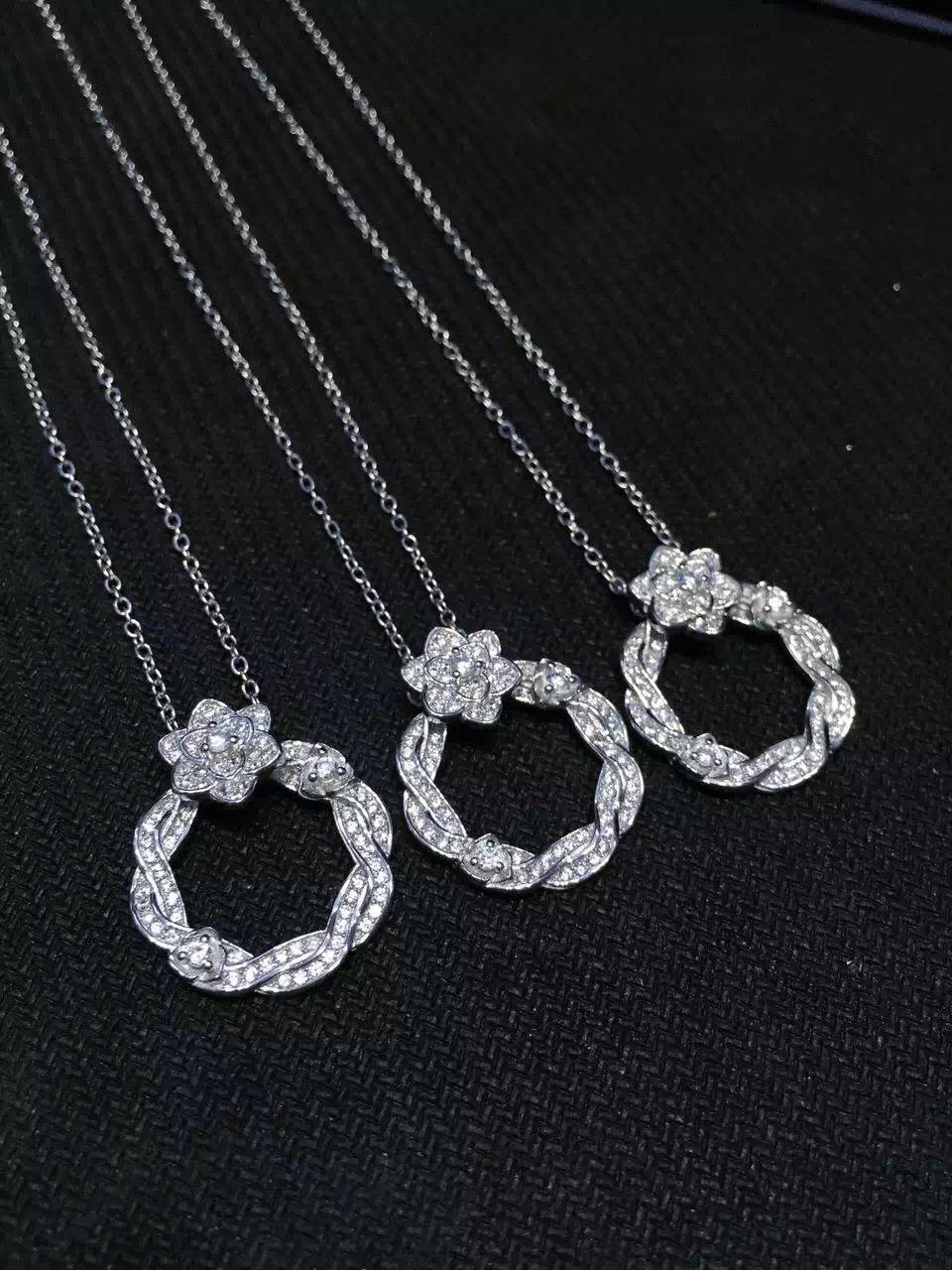 NEFFLY Nice Rose flower 925 Sterling Sliver necklace Women Girls For Party&Gift  4