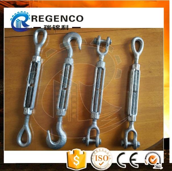 High Quality Carbon Steel Drop Forged Galvanized Din1480 Wire Rope Turnbuckle 5