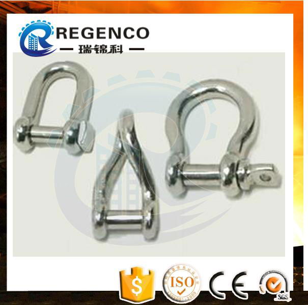 Galvanized Screw Pin US Type Steel Drop Forged D Shackle 5