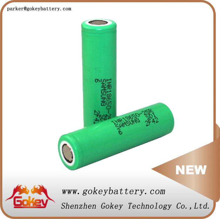 SAMSUNG INR18650-25R 2500MAH 3.7V 20A 18650 LI BATTERY 