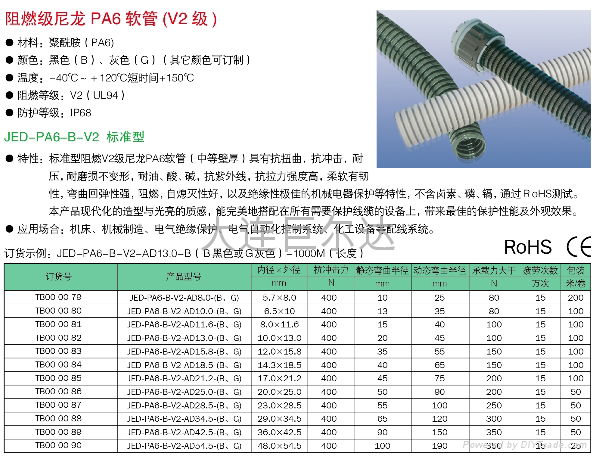 阻燃级尼龙软管PA6软管（V2级） 2