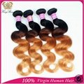 Ombre Hair Body Wave Extensions Three Color Peruvian Human Hair Weave Bundles 4  3