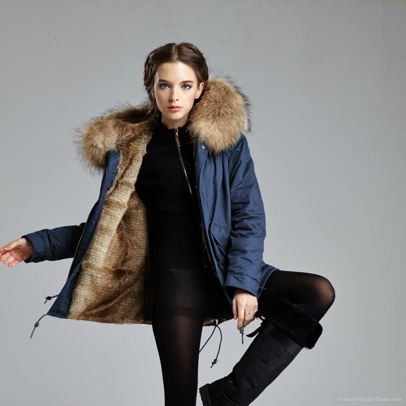 2018 Women Fashion Fur Coat With Real, Real Fur Lined Parka Coat Womens