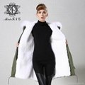 2016 Fashionable Designer Women Winter Long Natural Fox Fur Coat 2