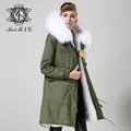 2016 Fashionable Designer Women Winter Long Natural Fox Fur Coat 3
