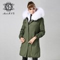 2016 Fashionable Designer Women Winter Long Natural Fox Fur Coat 4
