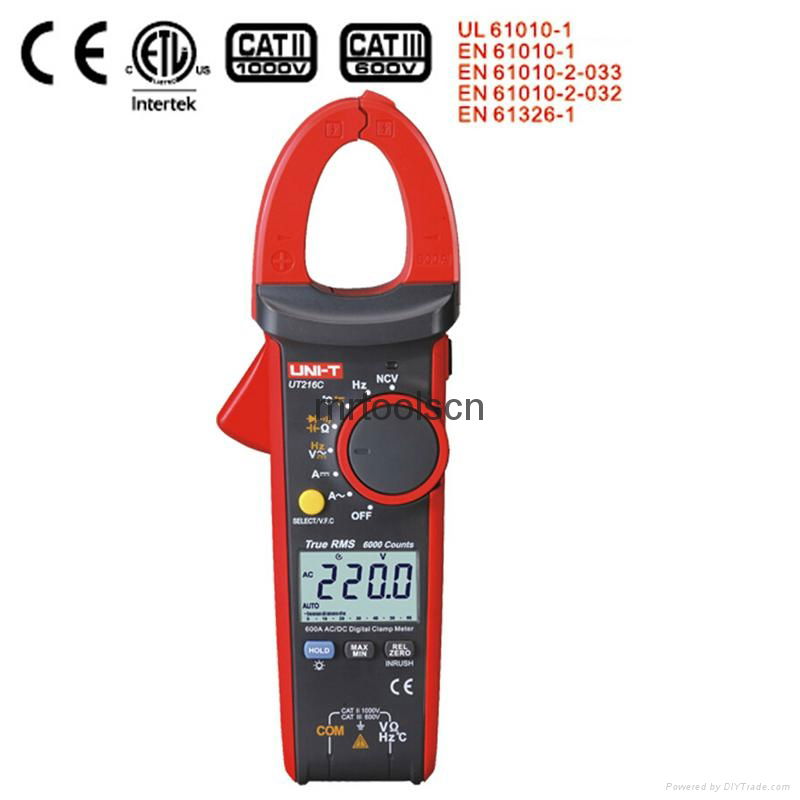 UNI-T UT216C 600A True RMS Digital Clamp Meters Auto Range w/Frequency Capacitan