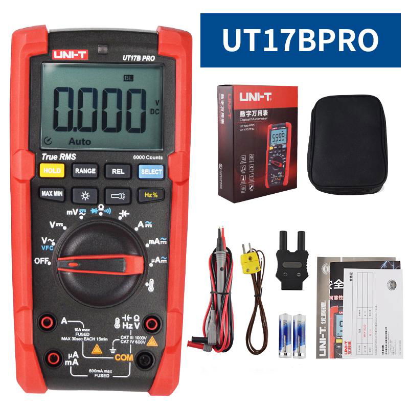 UniT True RMS Digital Multimeter  AC DC ohmmeter Voltmeter temperature Tester