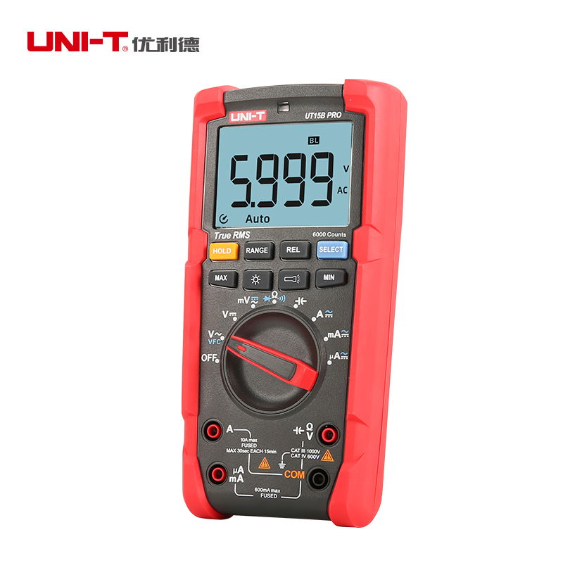 UniT True RMS Digital Multimeter  AC DC ohmmeter Voltmeter temperature Tester 5