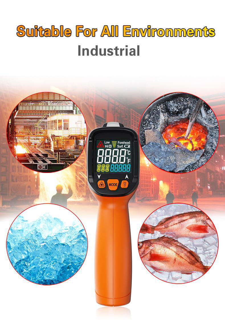 Infrared Temperature Non Contact -50~800C Digital Laser IR Gun Thermometer 12:1 3