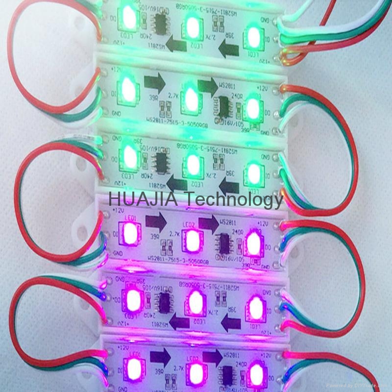 WS2811幻彩模组 全彩广告模组 3灯5050 LED全彩发光字灯箱防水 2
