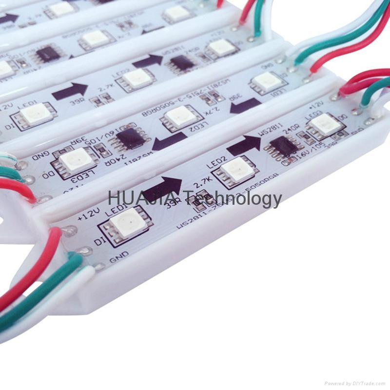 WS2811幻彩模组 全彩广告模组 3灯5050 LED全彩发光字灯箱防水 3