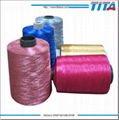 Polyester sewing thread for embroidery