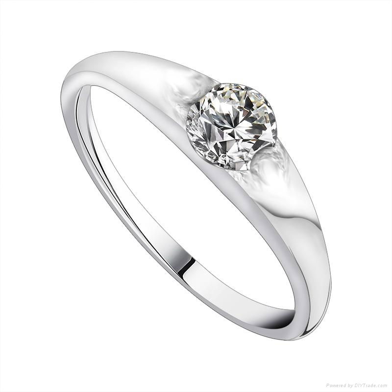 Cute titanium wedding rings inlaid zircon