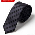 Gray color white stripe polyester wedding ties 1