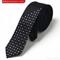 Background black with grey and white blocks polyester woven neck tie 1