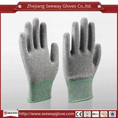 SeeWay 901 13 gauge carbon Fingertip ESD PU coated working gloves