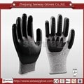 SeeWay B509 HDPE Cut resistant TPR back impact work gloves Nitrile coated palm 1