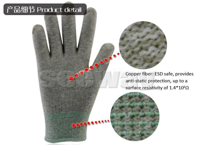 SeeWay 904 ESD Conductive Glove without Polyurethane Coated 2