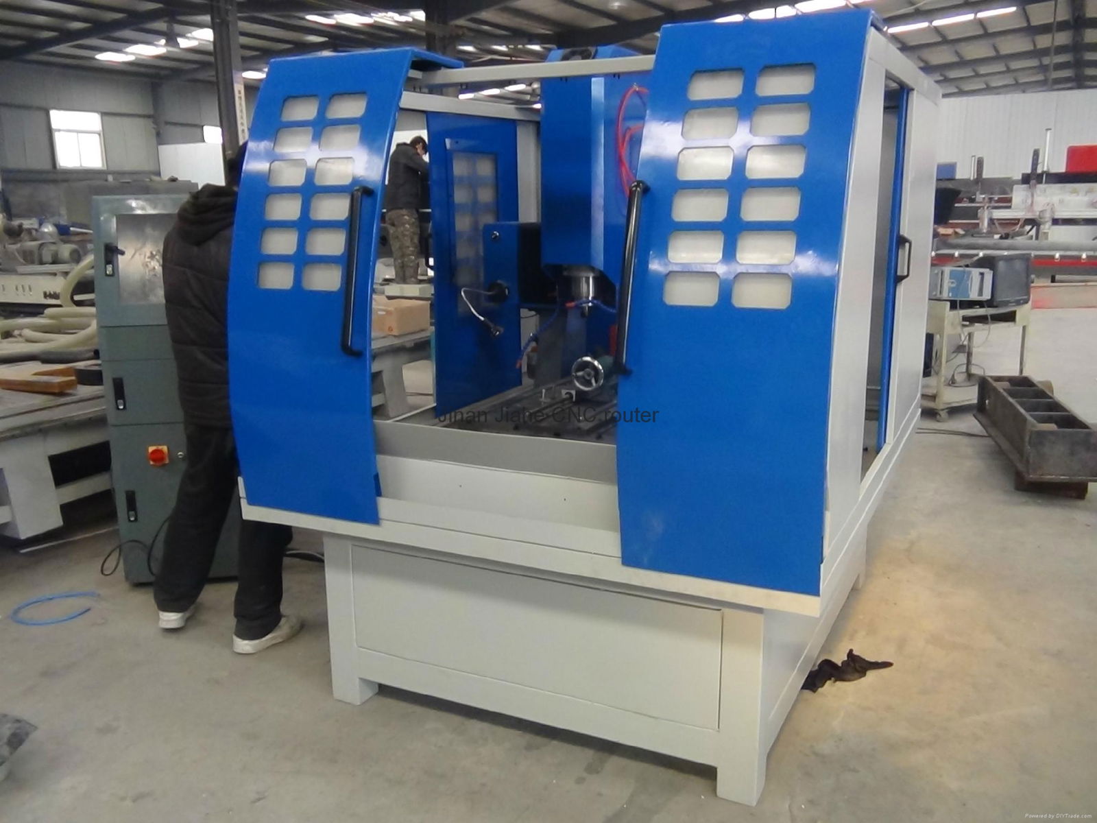 JK-6075 metal cnc router all cover cnc machine for iron mould making