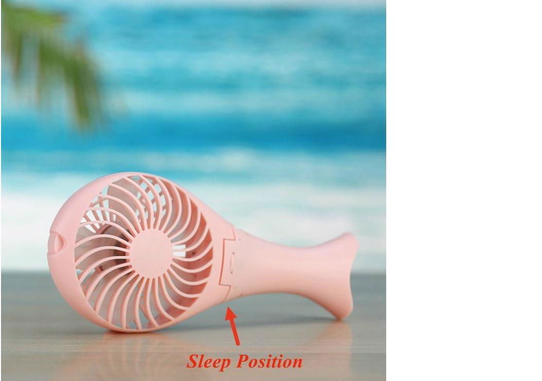 Factory price foldable mermaid built- in battery usb mini fan for gift promotion 3