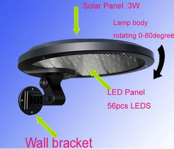 Adjustable TIME 56 LED Outdoor Wireless Solar Energy Powered Motion Sensor Light