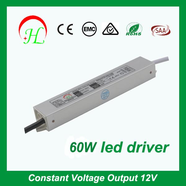 60W IP67 waterproof slim type LED driver power supply