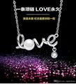 NEFFLY New Design 925 Sterling Sliver 18K Gold Plated LOVE Pearl necklace Women  3