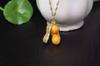 New Arrival NEFFLY Lucky Yellow Beeswax Peanut Pendant Necklace 8mm S925 K Gold 