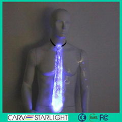 The luminous optic fiber light up illuminating RGB LED neck tie for man 