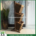 whosale cheap wooden shelf with hanging basket