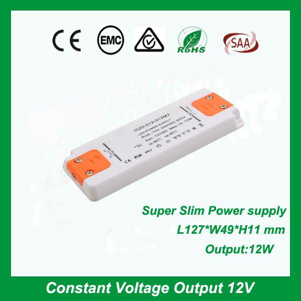 super slim led driver 15W ac/dc constant voltag ultra thin power supply