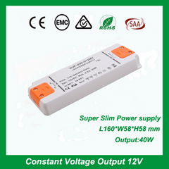 ultra thin plastic case constant voltage 12Vdc 24Vdc 40W power supply