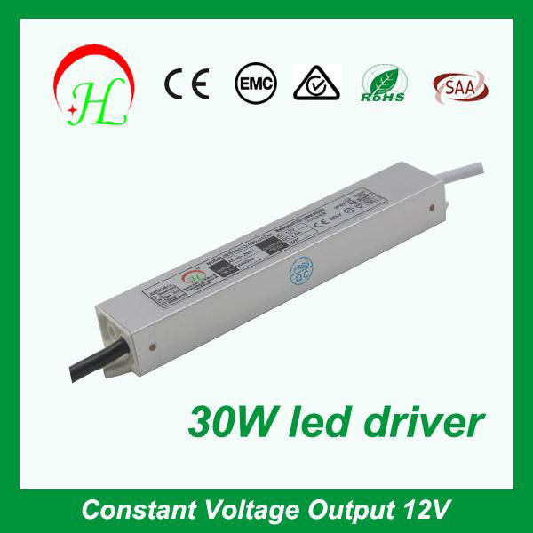 12V/24V LED driver slim aluminum case constant voltage 30W power supply 2
