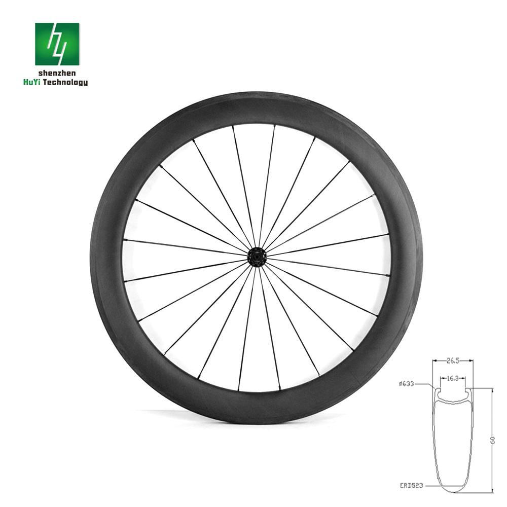 Road bike wheelsets 60mm Clincher Basalt surface Alloy Brake Line