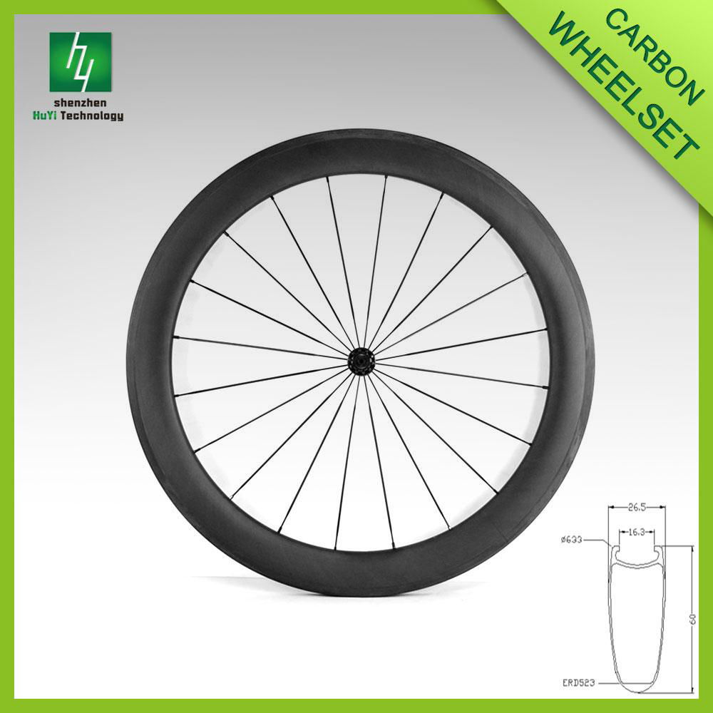 Road bike wheelsets 60mm Clincher Basalt surface Alloy Brake Line 4
