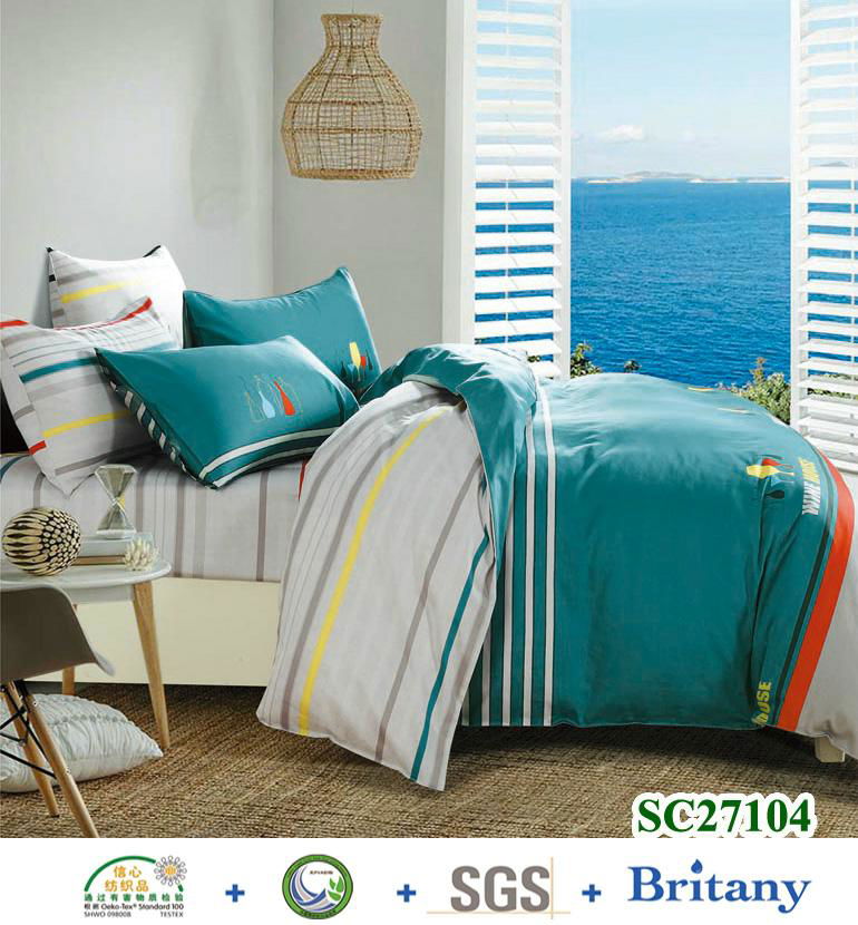 Sateen cotton quilt cover sheet sets duvet cover bedding sets 3