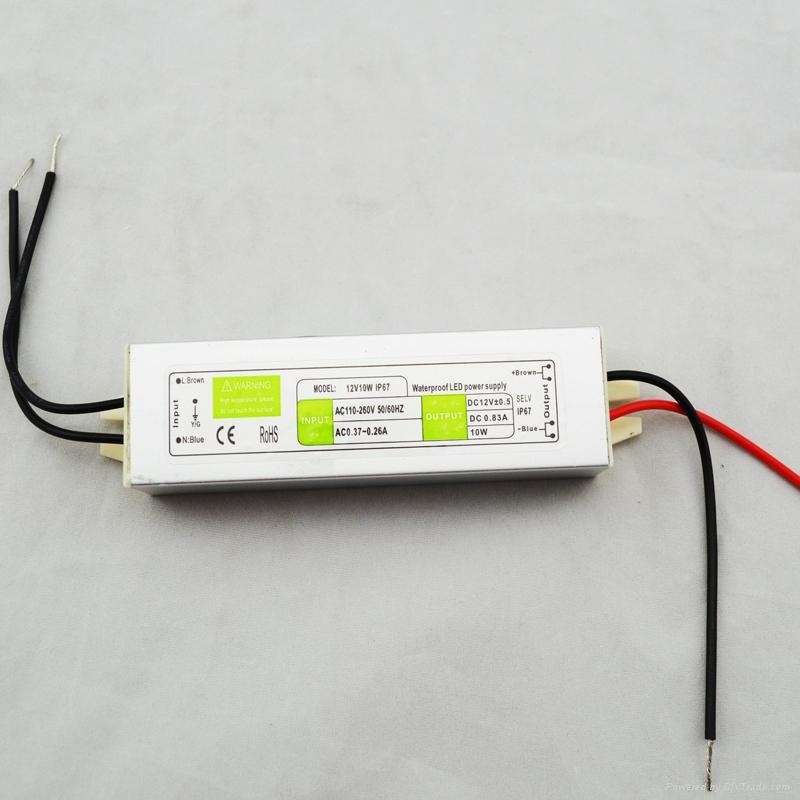 12V10W waterproof switching power supply LED power,  waterproof power supply 2