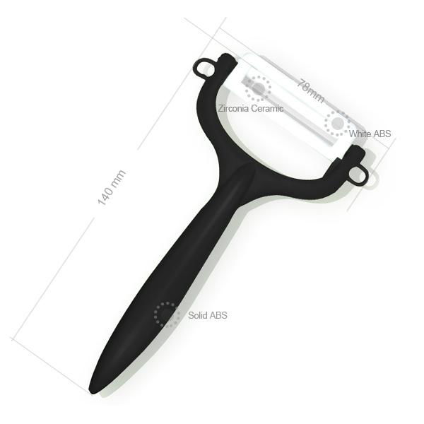 5.5" Ceramic chef knife with ceramic peeler in PET box 3