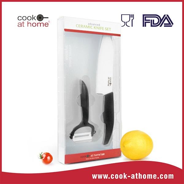 5.5" Ceramic chef knife with ceramic peeler in PET box