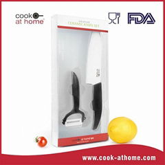 5.5" Ceramic chef knife with ceramic peeler in PET box