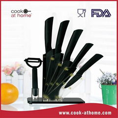 5 piece knife ceramic kitchen cooking