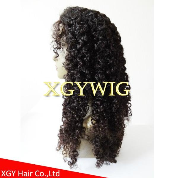 Stock 100% virgin unprocessed human hair kinky curly lace wigs for black women 4